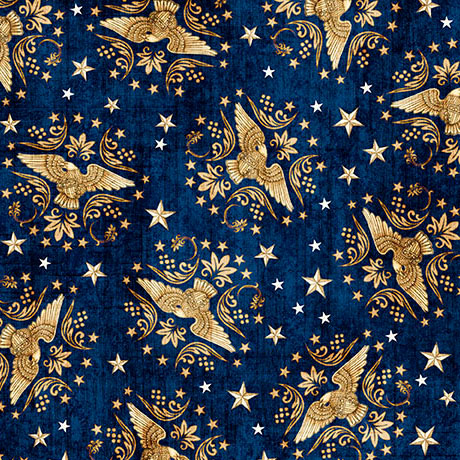 American Heritage Eagle Toss Navy - 2600 32300 N - QT Fabrics - Nebraska Quilt Company - F261622