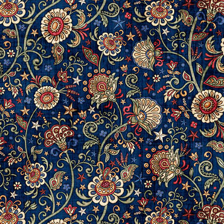 American Heritage Floral Navy - 2600 32301 N - QT Fabrics - Nebraska Quilt Company - F261619