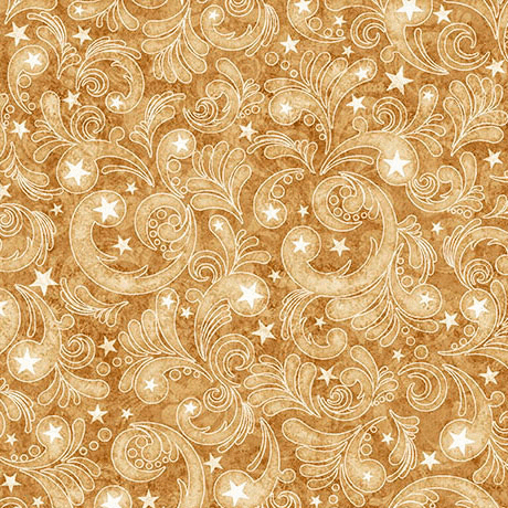 American Heritage Star Paisley Honey - 2600 32303 S - QT Fabrics - Nebraska Quilt Company - F261616