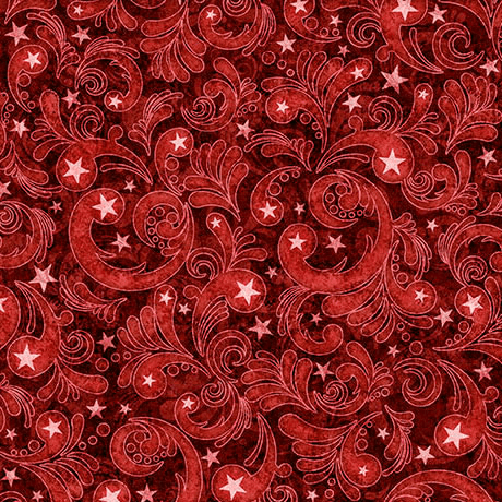 American Heritage Star Paisley Red - 2600 32303 R - QT Fabrics - Nebraska Quilt Company - F261617