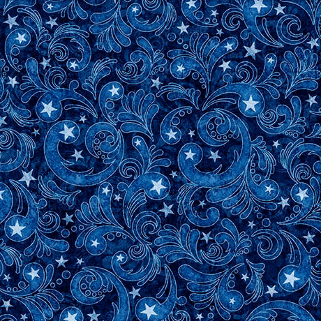 American Heritage Star Paisley Royal - 2600 32303 Y - QT Fabrics - Nebraska Quilt Company - F261615