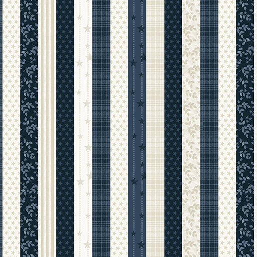 American Valor Patriotic Stripe Blue - 16874-56 - Benartex - Nebraska Quilt Company - F261685