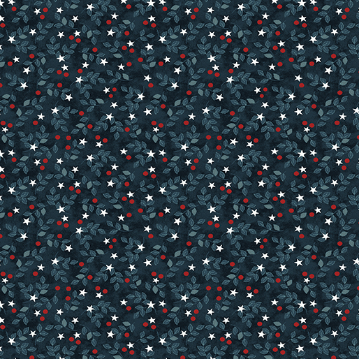 American Valor Star Vine Navy/Red - 16877-57 - Benartex - Nebraska Quilt Company - F261693