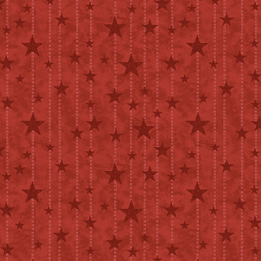 American Valor Stitches & Stars Red - 16875-10 - Benartex - Nebraska Quilt Company - F261687