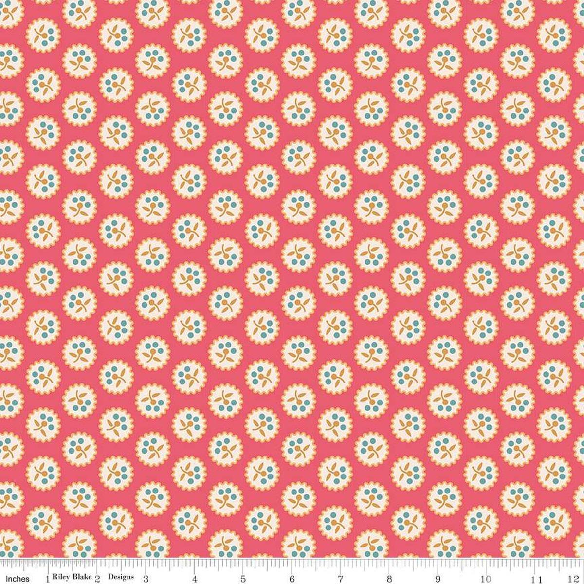 Americana Betsy Tea Rose Multi - C16082 - TEAROSE - Riley Blake Designs - Nebraska Quilt Company - F250980