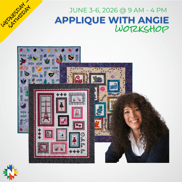 Applique with Angie - Lunch Box Quilts: June 3 - 6, 2026 - 9 AM to 4 PM - Nebraska Quilt Company - Applique with Angie - Lunch Box Quilts: June 3 - 6, 2026 - 9 AM to 4 PM