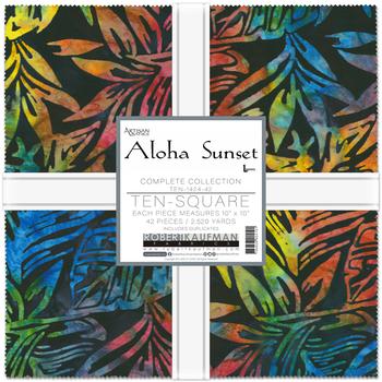 Artisan Batiks: Aloha Sunset 10" Squares Multi 42 Pieces - TEN - 1424 - 42 - Robert Kaufman - Nebraska Quilt Company - Artisan Batiks: Aloha Sunset 10" Squares Multi 42 Pieces - TEN - 1424 - 42 - Robert Kaufman