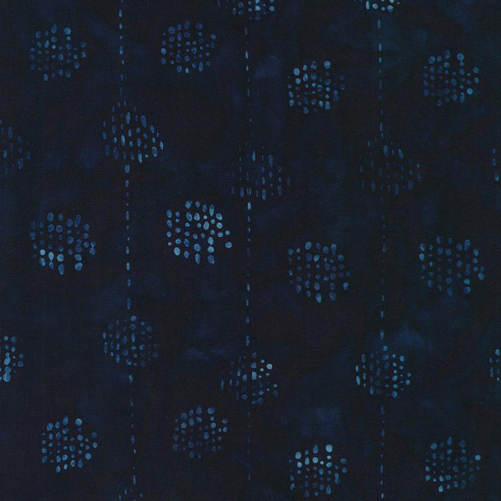 Artisan Batiks: Kasuri Dotted Circles & Stripes Indigo - AMD - 23483 - 62 - Robert Kaufman - Nebraska Quilt Company - F260273