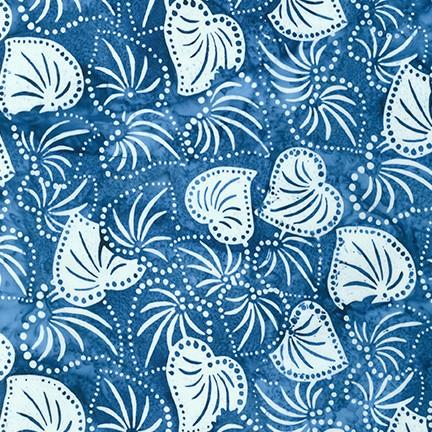 Artisan Batiks: Kasuri Leaves Blue - AMD - 20831 - 4 - Robert Kaufman - Nebraska Quilt Company - F06297