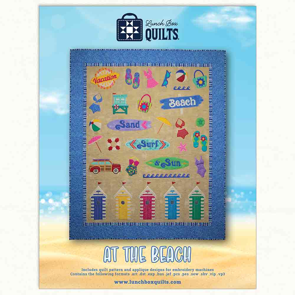 At The Beach with CD Machine Embroidery Quilt Patterns - Nebraska Quilt Company - PUB261174