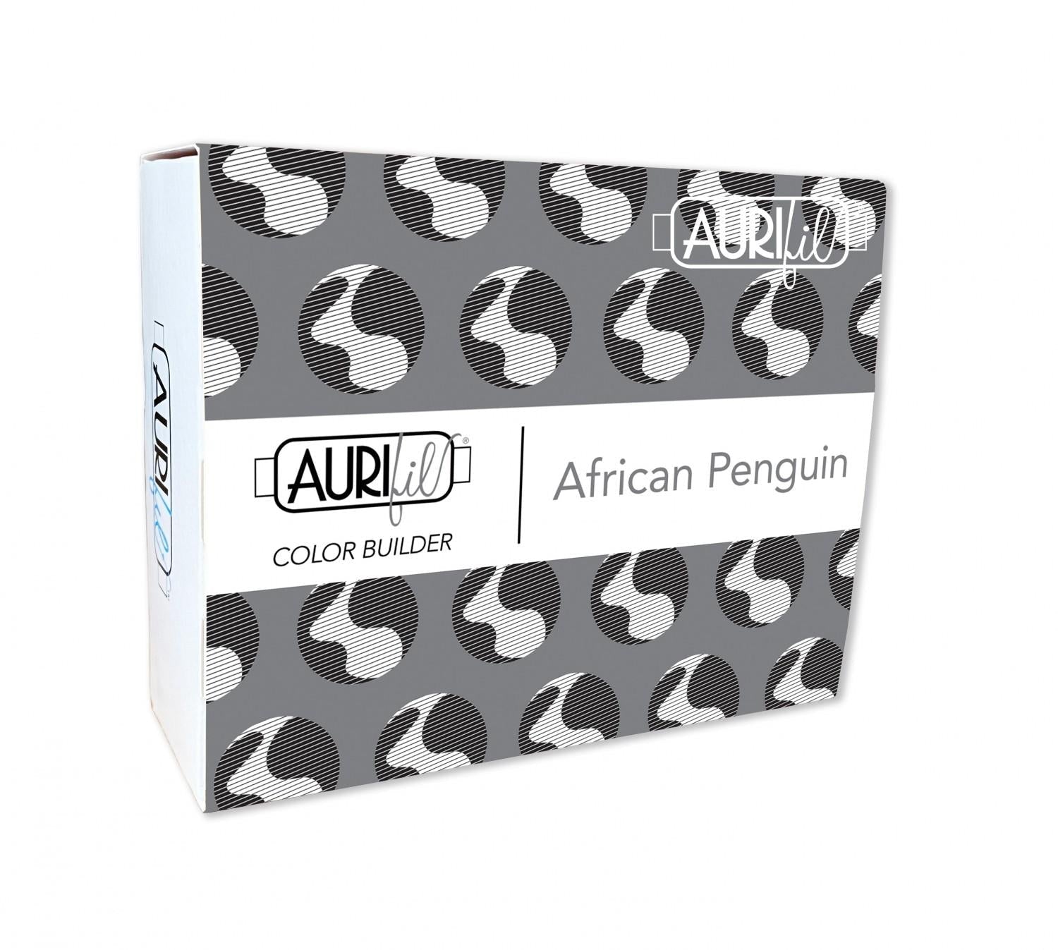 Aurifil Color Builder 40wt 3pc Set African Penguin Black and White - Nebraska Quilt Company - NT15494