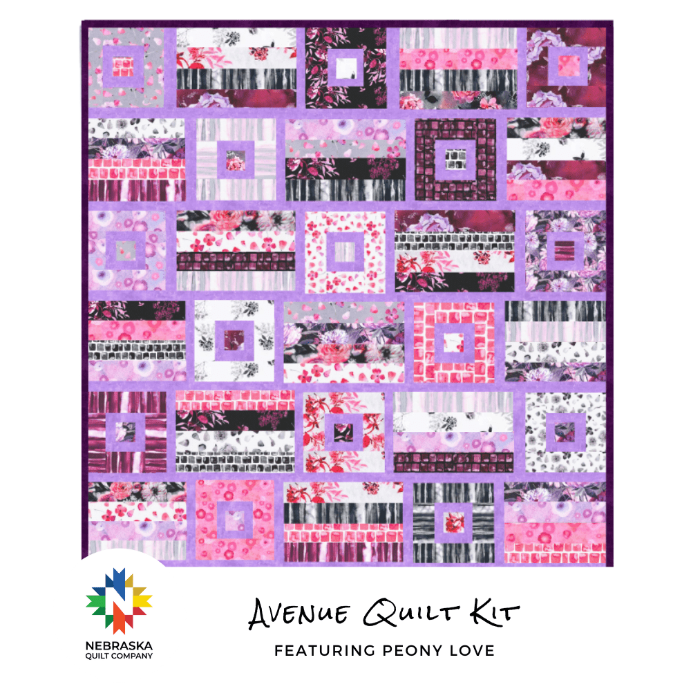 Avenue Quilt Kit Featuring Peony Love - Nebraska Quilt Company - K2501538