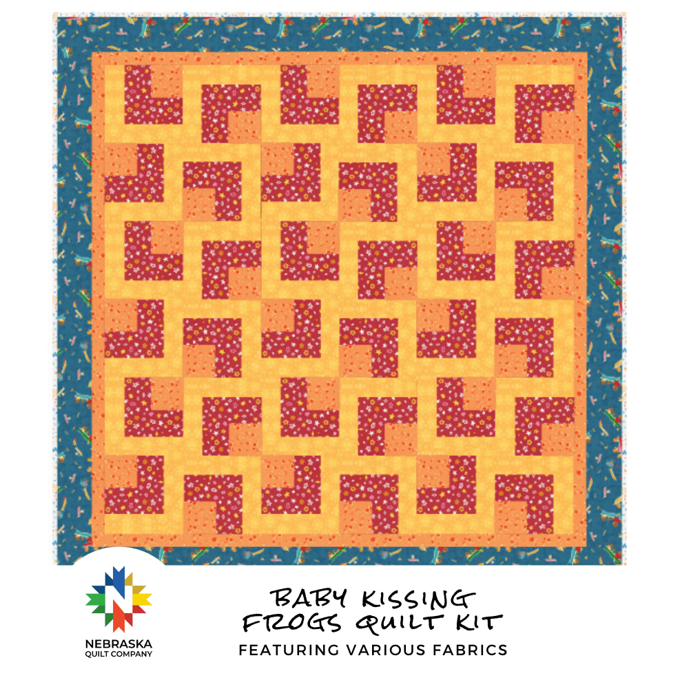 Baby Kissing Frogs Quilt Kit featuring Various Fabrics - Nebraska Quilt Company - K2502036