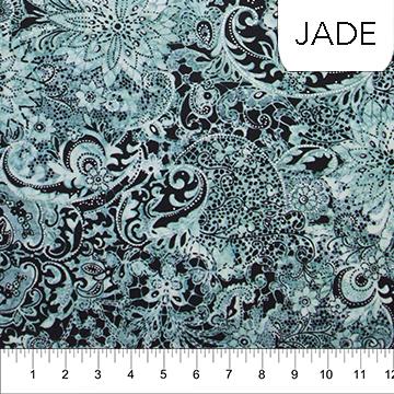Banyan Lustre Jade - 1 Yard Left - Verified! - Nebraska Quilt Company - F85794