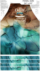 Barista Apron Panel Light Teal 24" x 43" - Nebraska Quilt Company - PAN2400146