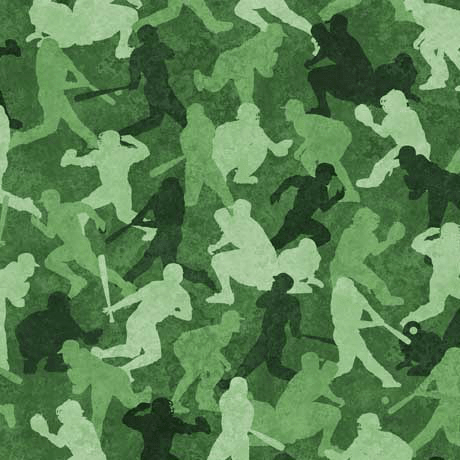 Bases Loaded Baseball Camo Green - 30350 - G - QT Fabrics - Nebraska Quilt Company - F09041