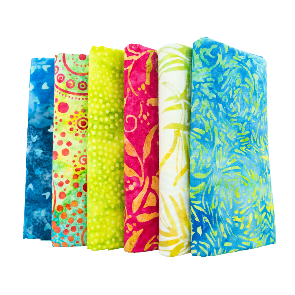 Batiks Half Yard Bundle Multi 6 Pieces - Nebraska Quilt Company - PC260169