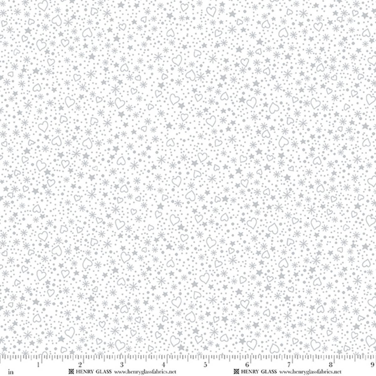 Best of Quilter's Flour VI Hearts and Stars White on White - 2649 - 01W - Henry Glass & Co. - Nebraska Quilt Company - F260446