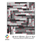 Birch Bark Quilt Kit Featuring Black and White Musical - Nebraska Quilt Company - Birch Bark Quilt Kit Featuring Black and White Musical