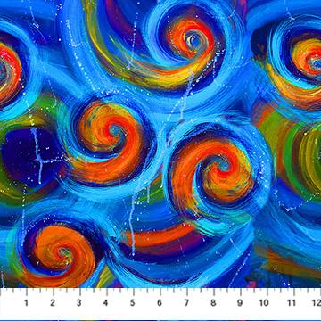 Bittersweet II Loopty Loop Colbalt Blue - 40203 - 47 - Northcott Fabrics - Nebraska Quilt Company - F261115