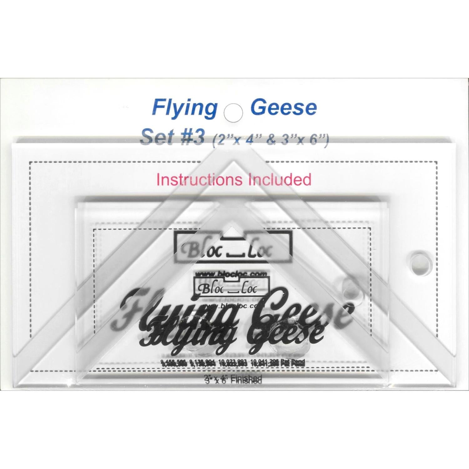 Bloc Loc Flying Geese Ruler Set 3 - Nebraska Quilt Company - N2502048