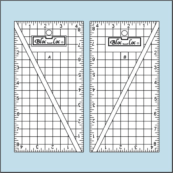 Bloc Loc Half - Rectangle Triangle 2:1 Ruler Set Large - Nebraska Quilt Company - N2502201