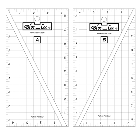 Bloc Loc Half - Rectangle Triangle (HRT) Ruler Set - Nebraska Quilt Company - N2400019
