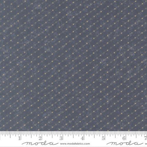 Bluebirds Nest Dot Dash Mid Blue - 9807 34 - Moda Fabrics - Nebraska Quilt Company - F251379