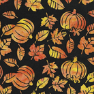 Bootiful Pumpkin Leaves Black Slate - 122367790 - Island Batik - Nebraska Quilt Company - F08998