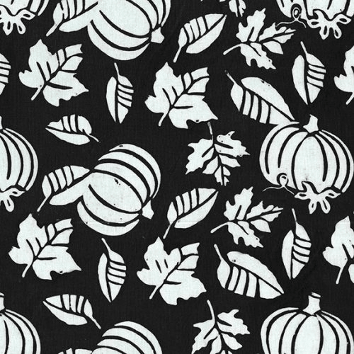 Bootiful Pumpkin Leaves Black White - 122367797 - Island Batik - Nebraska Quilt Company - F08997