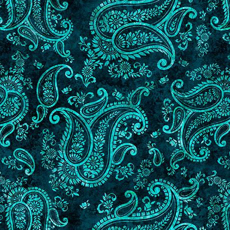 Born To Run Paisley Teal - 31481 NQ - QT Fabrics - Nebraska Quilt Company - F2501578