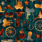 Born To Run Western Morifs Dark Teal - 31479 Q - QT Fabrics - Nebraska Quilt Company - F2501576