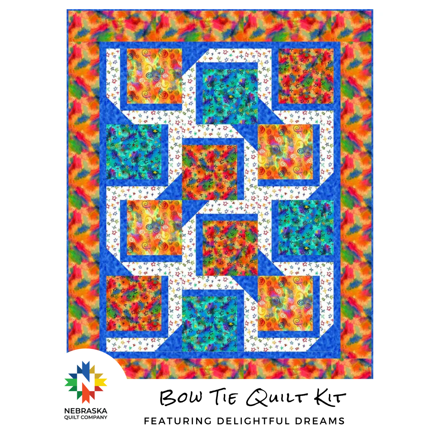 Bow Tie Quilt Kit Featuring Delightful Dreams - Nebraska Quilt Company - K2402354
