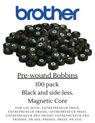Box of 100 Prewound L Bobbins Black - Nebraska Quilt Company - APRWB130B