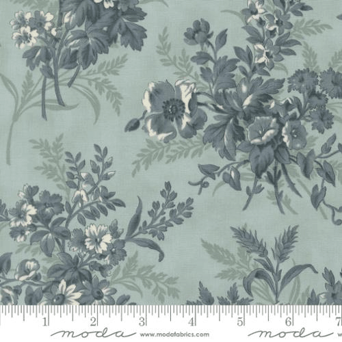 Breathtaking Blues Bouquets Florals Sky - 44400 13 - Moda Fabrics - Nebraska Quilt Company - F261666