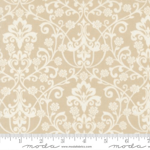 Breathtaking Blues Damask Ecru - 44403 12 - Moda Fabrics - Nebraska Quilt Company - F261647