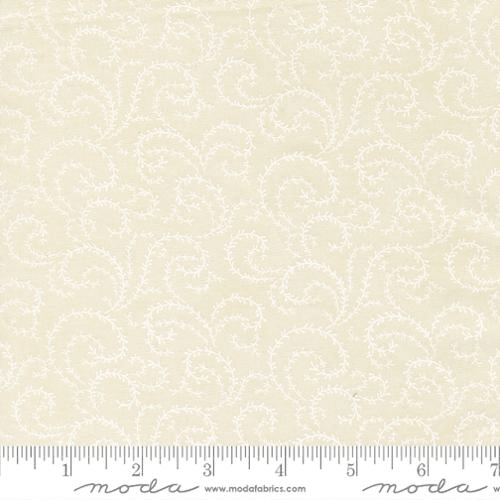 Breathtaking Blues Vine Porcelain White - 44407 21 - Moda Fabrics - Nebraska Quilt Company - F261661