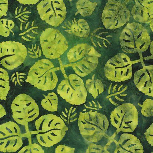 Breezy Leaf Spinners Teal Bluegrass - 422304990 - Island Batik - Nebraska Quilt Company - F08095
