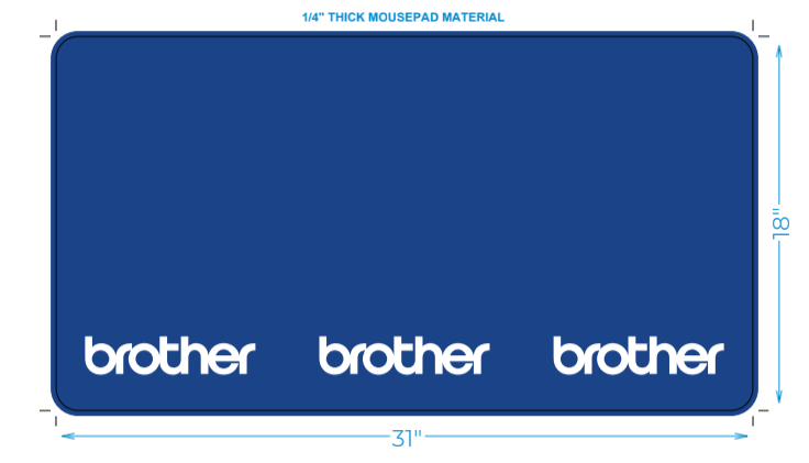 Brother Large Foam Sewing and Embroidery Machine Mat - HADMATLGE - Nebraska Quilt Company - Brother Large Foam Sewing and Embroidery Machine Mat - HADMATLGE