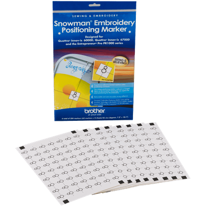 Brother Snowman Embroidery Positioning Marker - Nebraska Quilt Company - Brother Snowman Embroidery Positioning Marker