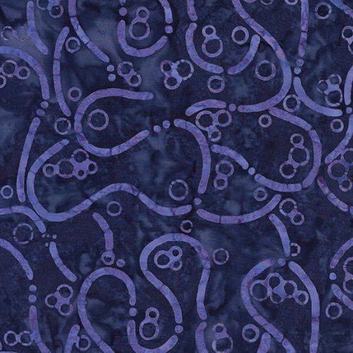 Bubbles Curves and Corners All Tangled Up Blue Ocean - 612403580 - Island Batik - Nebraska Quilt Company - F2400682