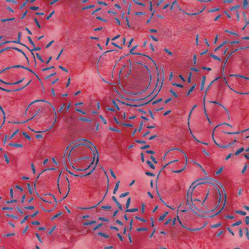 Bubbles Curves and Corners Bubbles and Jimmies Pink Geranium - 612401150 - Island Batik - Nebraska Quilt Company - F2400676