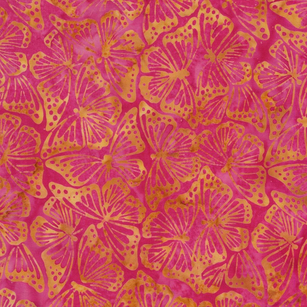 Butterfly Ballet Monarch Pink Raspberry - 112506145 - Island Batiks - Nebraska Quilt Company - F260393