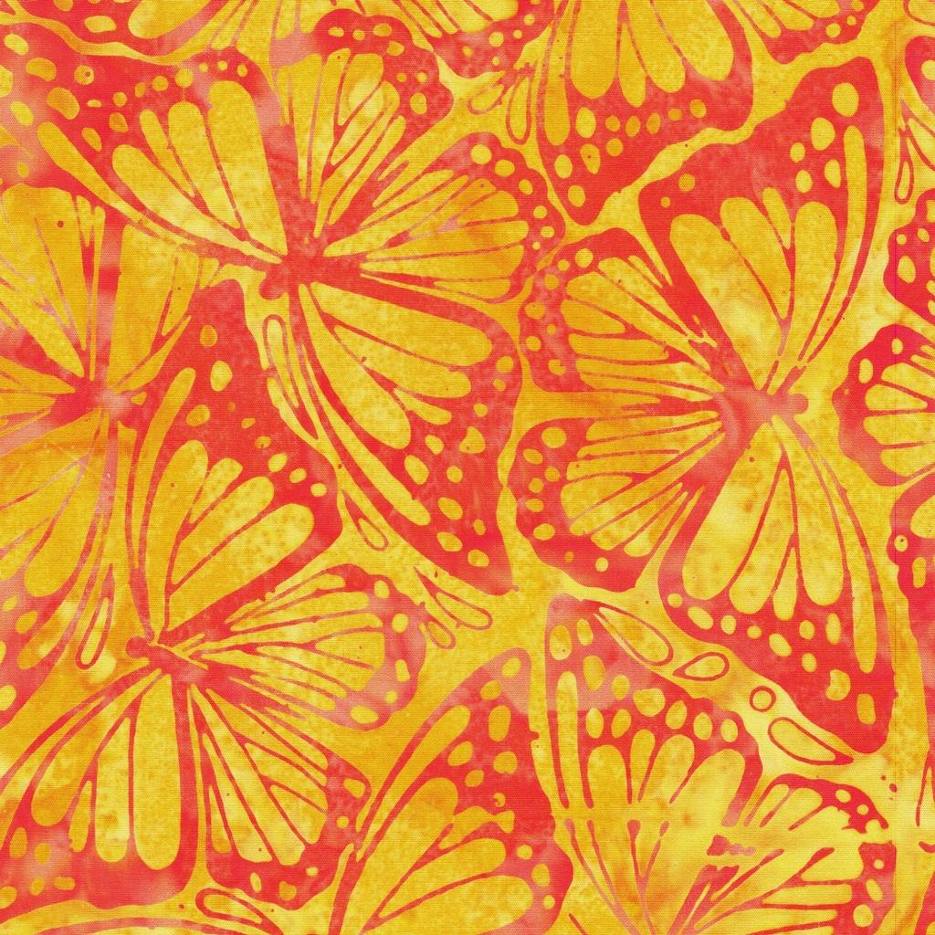 Butterfly Ballet Monarch Wings Multi Orange Pink - 112503872 - Island Batik - Nebraska Quilt Company - F260433