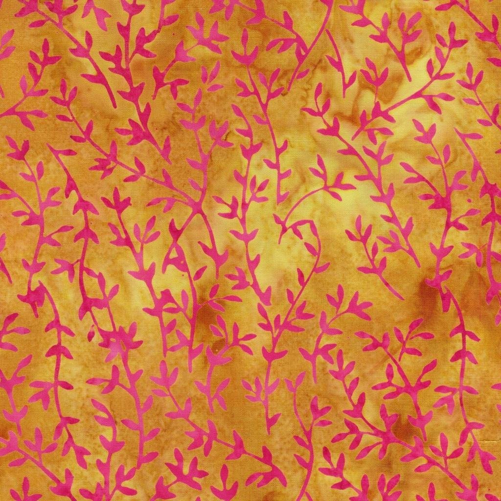 Butterfly Ballet Vine Coordinate Multi Pink Yellow - 112509801 - Island Batiks - Nebraska Quilt Company - F260430