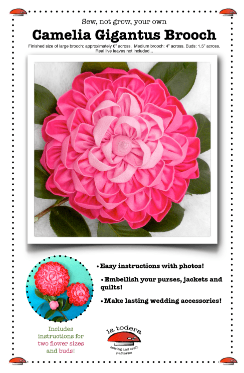 Camelia Gigantus Brooch Pattern - Nebraska Quilt Company - PUB23555