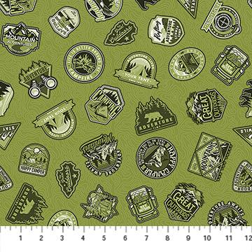 Camping Therapy Monochromatic Patches Green - 10627 - 71 - Patrick Lose Fabrics - Nebraska Quilt Company - F251560