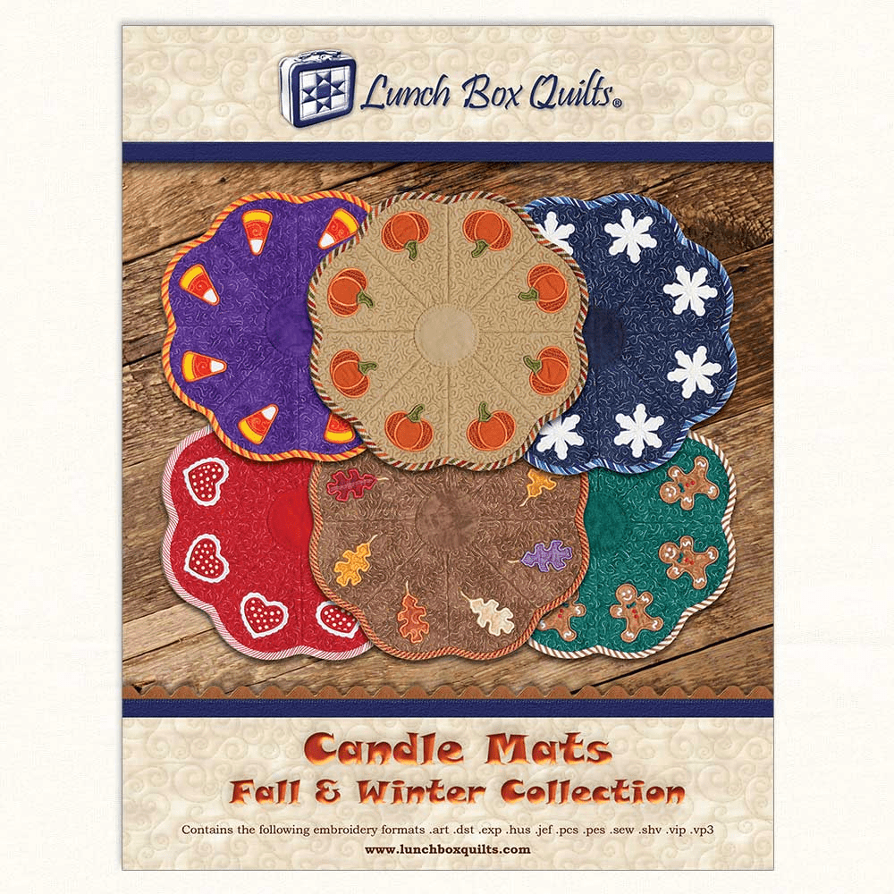 Candle Mats Fall and Winter for Machine Embroidery - Nebraska Quilt Company - PUB261234