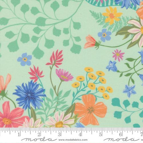 Cannon Beach Misty Meadow Large Floral Aqua - 11970 16 - Moda Fabrics - Nebraska Quilt Company - F260193