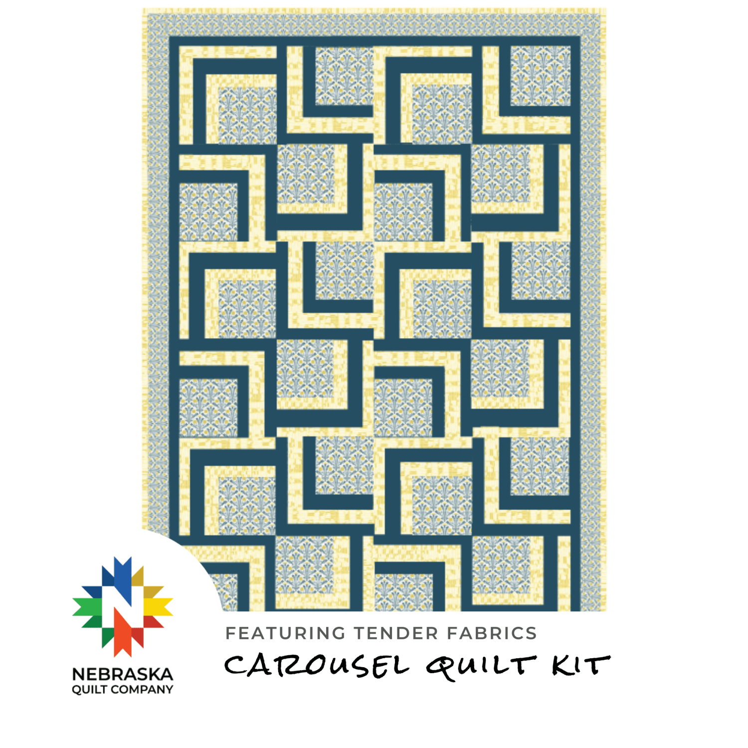 Carousel Quilt Kit Featuring Tender Fabrics - Nebraska Quilt Company - Carousel Quilt Kit Featuring Tender Fabrics